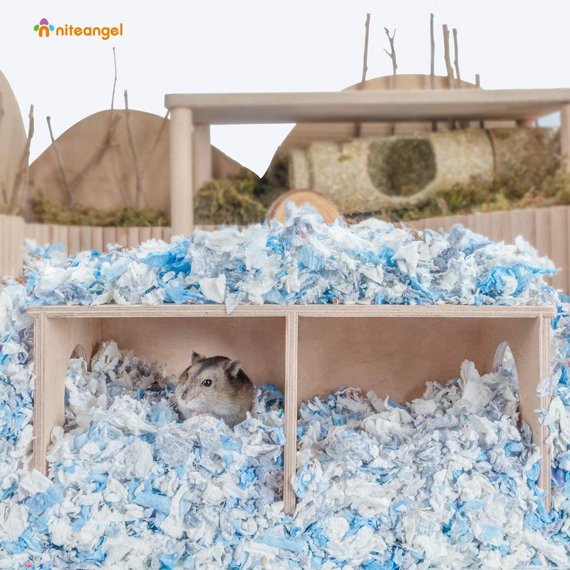 Niteangel Hamster Secret Peep Shed 2-Chamber Hideout & Tunnel Exploring Toys (Small - for Dwarf Hamster) - Image 2